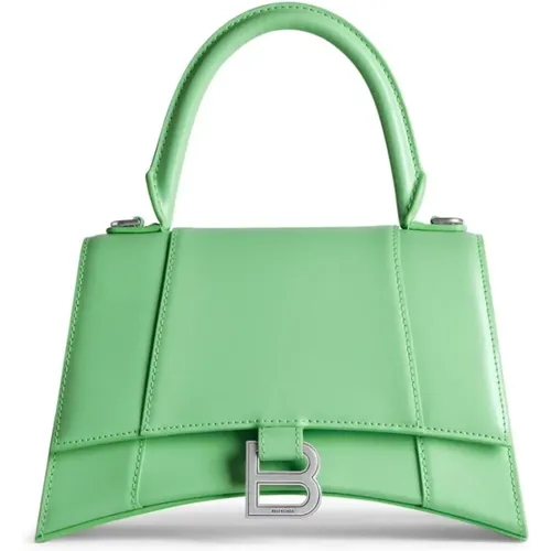 Grüne Hourglass Kleine Ledertasche - Balenciaga - Modalova