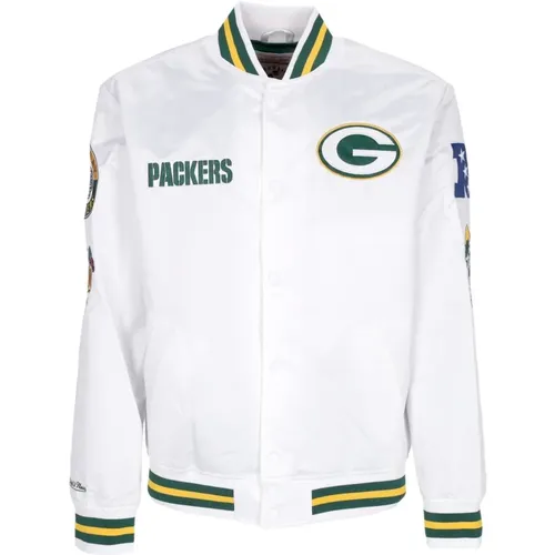 Green Bay Packers Bomber Jacket , male, Sizes: L, XL - Mitchell & Ness - Modalova