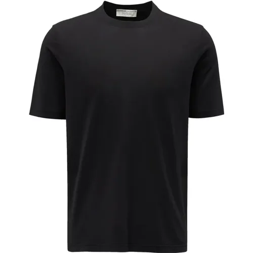 Ice Cotton Schwarzes T-Shirt mit kurzen Ärmeln , Herren, Größe: 2XL - Filippo De Laurentiis - Modalova