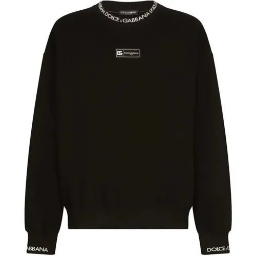 Logo Sweatshirt with Oversize Fit , male, Sizes: S, M, XL, XS - Dolce & Gabbana - Modalova