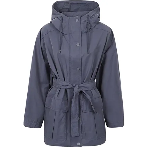 Blauer Kurzparka aus Baumwolle und Nylon , Damen, Größe: XS - Max Mara Weekend - Modalova