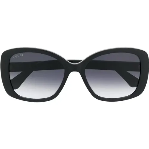 Schwarze Sonnenbrille, stilvoll und vielseitig , Damen, Größe: 56 MM - Gucci - Modalova