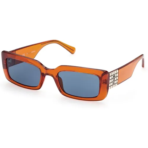 Blaue Aviator Sonnenbrille,Stilvolle Sonnenbrille mit Verlaufsbrauner Linse - Guess - Modalova