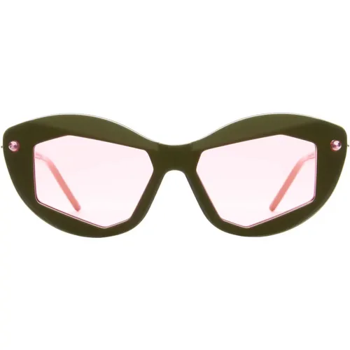 Militärgrüne Cat-Eye Sonnenbrille - Kuboraum - Modalova
