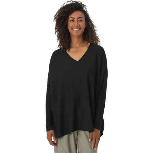 Oversized Top with V-Neck , female, Sizes: M, XL, XS, S, L - Masai - Modalova