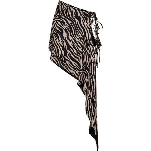 Zebra Print Beiger Rock,Short Skirts - The Attico - Modalova