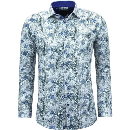 Long-sleeved cotton shirt with print - 3138 , male, Sizes: L, 2XL, 3XL, M, S, XL - Gentile Bellini - Modalova