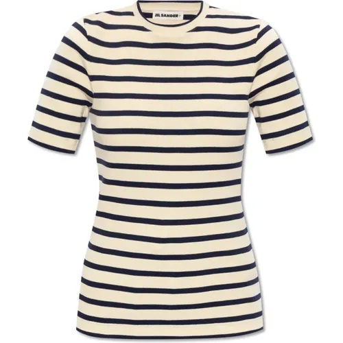 Striped T-shirt , female, Sizes: L, S, M - Jil Sander - Modalova
