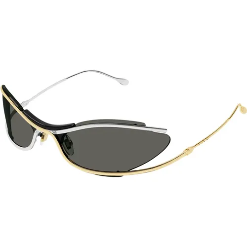 Fashion Show Sunglasses - Gold/Grey , unisex, Sizes: 68 MM - Gucci - Modalova