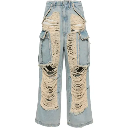 Clear Denim Jeans with Ripped Detailing , female, Sizes: W26 - Darkpark - Modalova