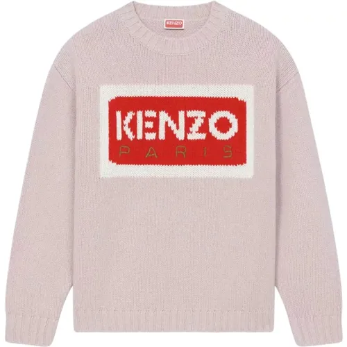 Rosa Wollpullover mit Frontlogo , Damen, Größe: M - Kenzo - Modalova