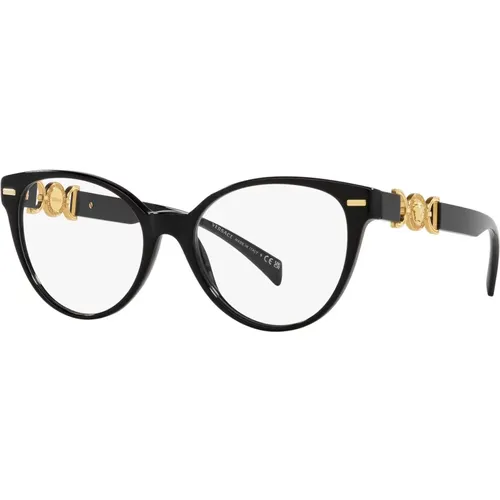 Schwarze Brillengestelle , unisex, Größe: 53 MM - Versace - Modalova