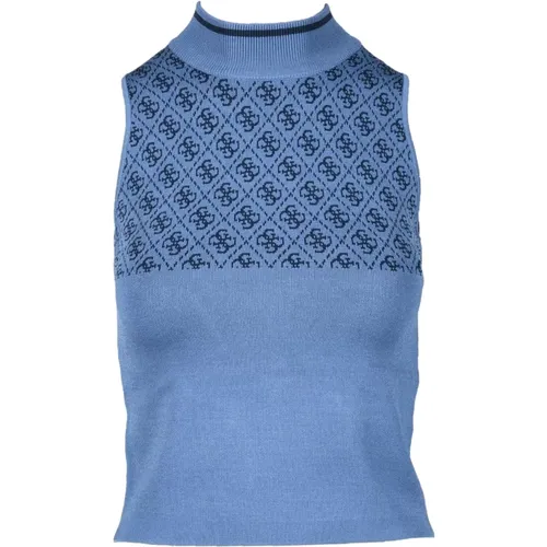 Stilvolles Stricktop mit Spandex , Damen, Größe: S - Guess - Modalova