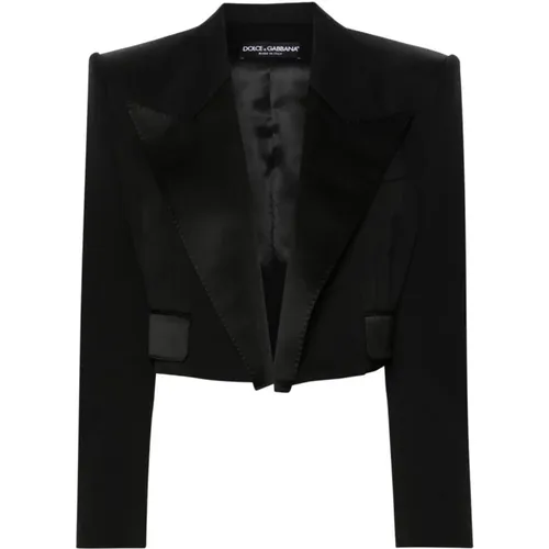 Wool Blend Short Jacket , female, Sizes: XS, 2XS - Dolce & Gabbana - Modalova