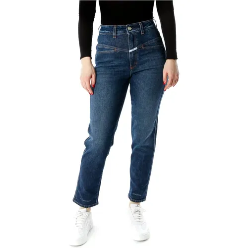 Pedal Pusher Cropped Tapered Fit Jeans , Damen, Größe: L - closed - Modalova