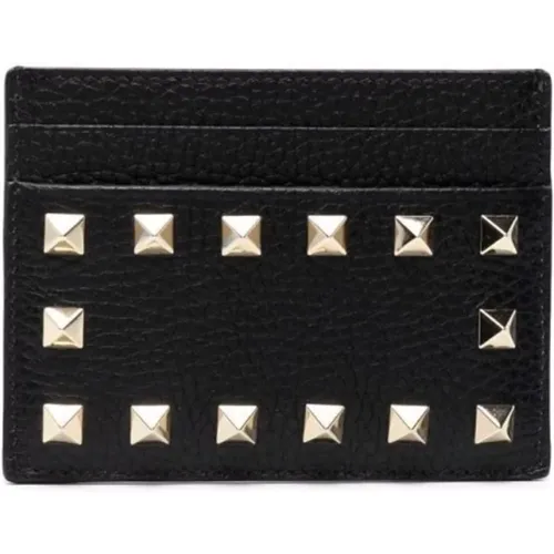 Leather Studded Card Wallet , female, Sizes: ONE SIZE - Valentino Garavani - Modalova