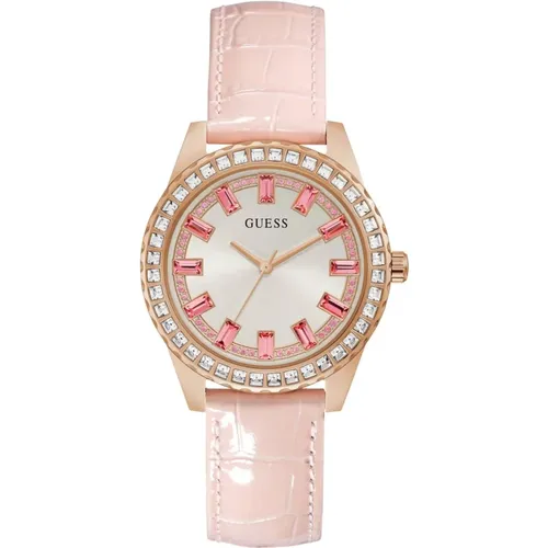 Sparkling Leather Bracelet Watch , female, Sizes: ONE SIZE - Guess - Modalova