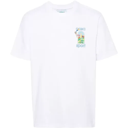 Logo Print Crewneck T-Shirts und Polos,T-Shirts - Casablanca - Modalova