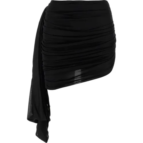 Mini skirt made of viscose , female, Sizes: S - Andrea Adamo - Modalova