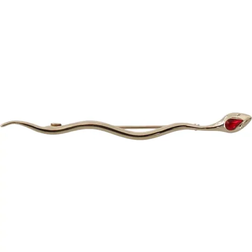 Silberne Kristall Serpente Brosche Pin , Damen, Größe: ONE Size - Dolce & Gabbana - Modalova