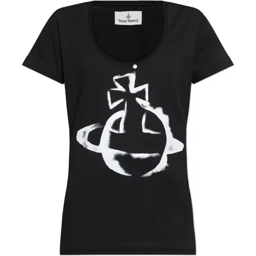 T-Shirt mit Logo , Damen, Größe: L - Vivienne Westwood - Modalova