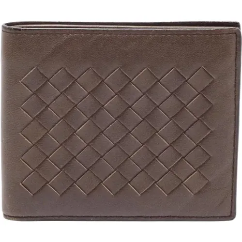 Luxurious Men`s Intrecciato Leather Wallet , female, Sizes: ONE SIZE - Bottega Veneta Vintage - Modalova
