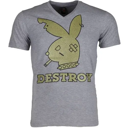 Bunny Destroy - Herren T-Shirt - 1334G - Local Fanatic - Modalova