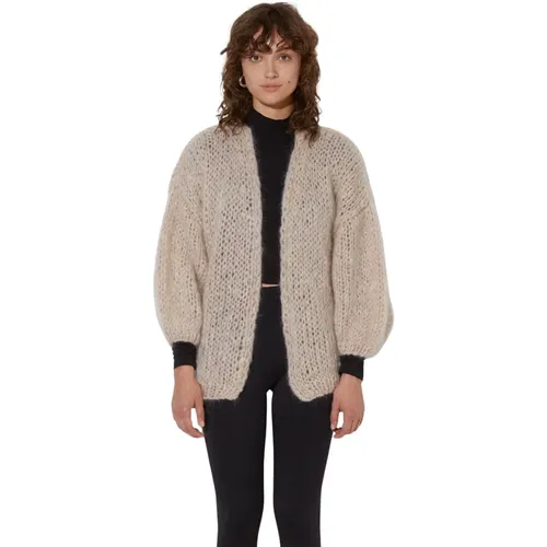 Flauschiger Mohair-Cardigan in , Damen, Größe: M/L - Maiami - Modalova