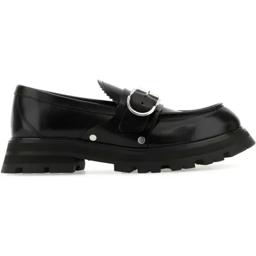 Stilvolle Schwarze Lederloafers , Herren, Größe: 42 1/2 EU - alexander mcqueen - Modalova