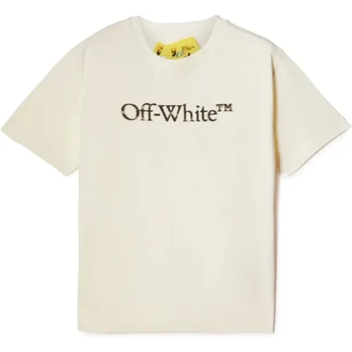Logo Print Baumwoll T-Shirt für Kinder Off - Off White - Modalova