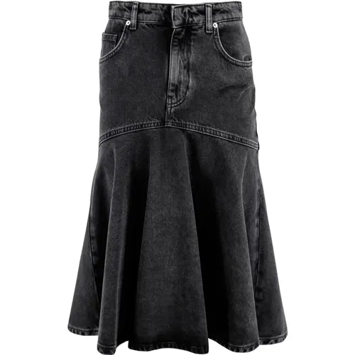 Denim Flared Skirt with Faded Effect , female, Sizes: XS - Philosophy di Lorenzo Serafini - Modalova