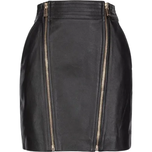 Nappa leather mini skirt with zip , female, Sizes: 2XS, XS, 3XS - pinko - Modalova