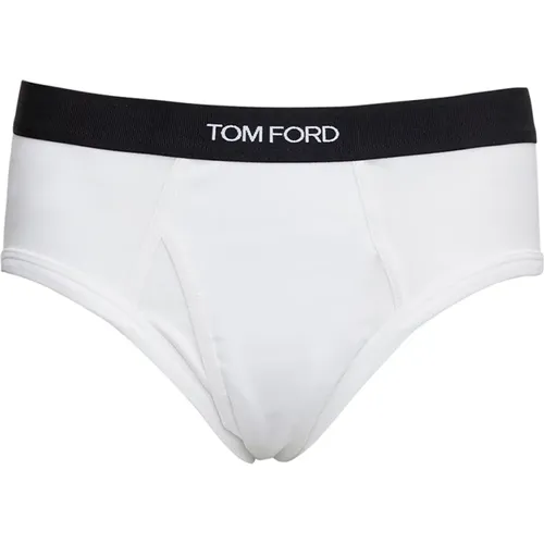 Weiße Baumwoll-Slip-Unterwäsche mit elastischem Bund , Herren, Größe: M - Tom Ford - Modalova