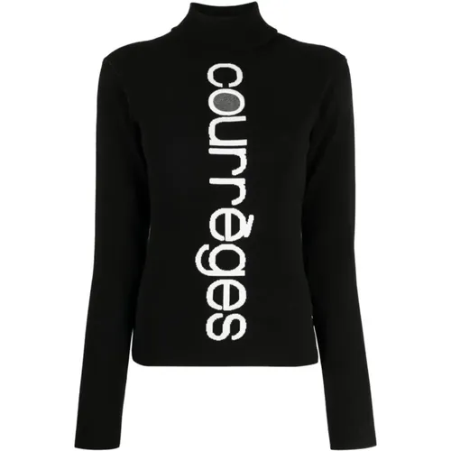 Courr?ges intarsia sweater , female, Sizes: M, S, XS - Courrèges - Modalova