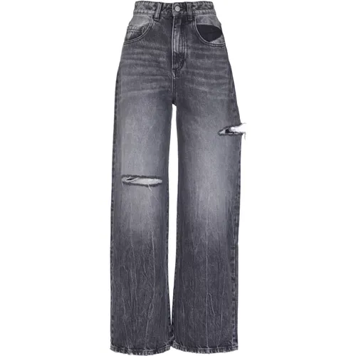 Graue Wide Leg Jeans , Damen, Größe: W29 - Icon Denim - Modalova