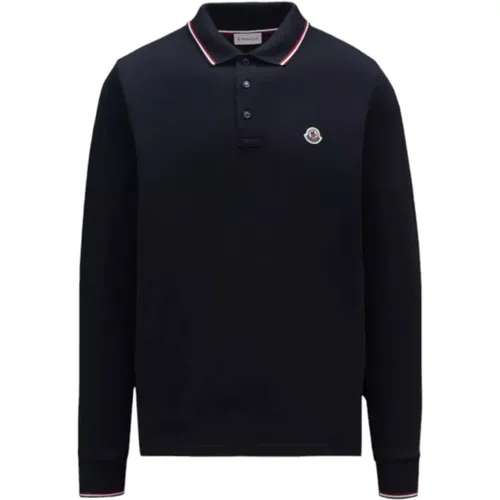 Navy Long Sleeve Polo Shirt , male, Sizes: 2XL, XL - Moncler - Modalova