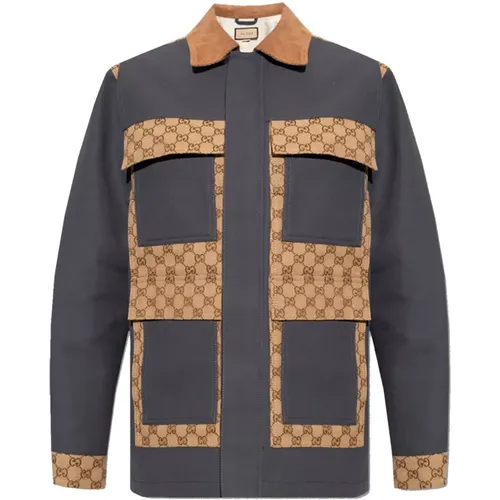 Gg Supreme Cotton Jacket , male, Sizes: M - Gucci - Modalova