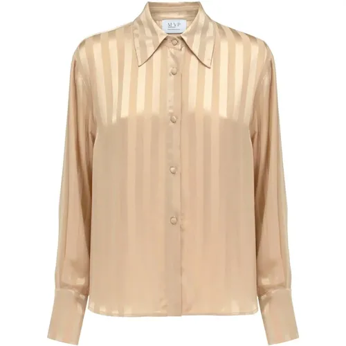 Vertical Stripe Viscose Shirt , female, Sizes: XS, M, 2XS, S - MVP wardrobe - Modalova