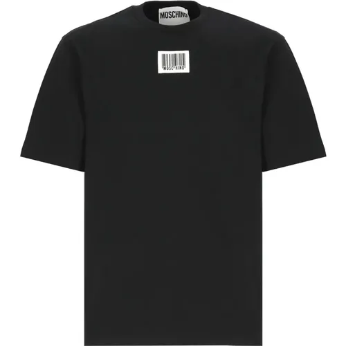 T-shirt with Logo Patch , male, Sizes: L, M, S, XL - Moschino - Modalova