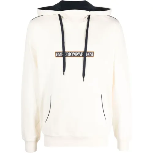 Logo Baumwoll Hoodie in , Herren, Größe: S - Emporio Armani - Modalova