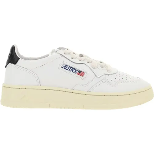 Vintage Low-Top Weiße Ledersneakers , Damen, Größe: 36 EU - Autry - Modalova