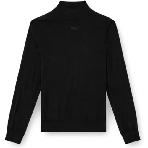 Woll Dolcevita Pullover in Schwarz , Herren, Größe: M - Diesel - Modalova