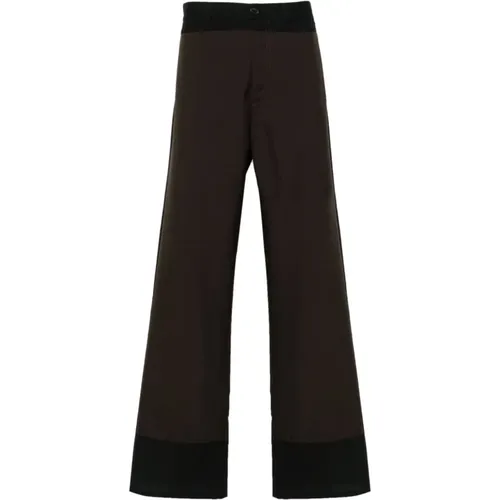 Wide Trousers in and Brown , male, Sizes: L - Marni - Modalova