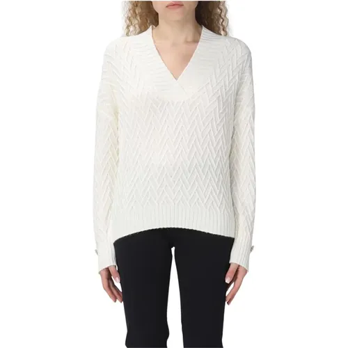 V-neck Sweater with Jewel Buttons , female, Sizes: M - Liu Jo - Modalova