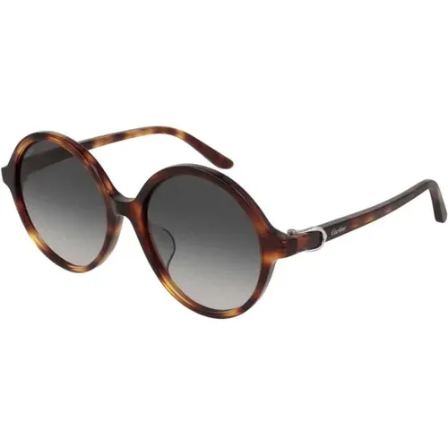Erhöhe deinen Stil mit Havana Grauen Sonnenbrillen - Cartier - Modalova