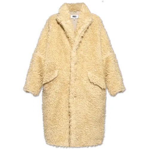 Oversize faux fur coat , female, Sizes: 3XS, 2XS - MM6 Maison Margiela - Modalova