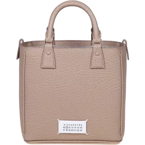 Leather Tote Bag with Drawstring Closure , female, Sizes: ONE SIZE - Maison Margiela - Modalova