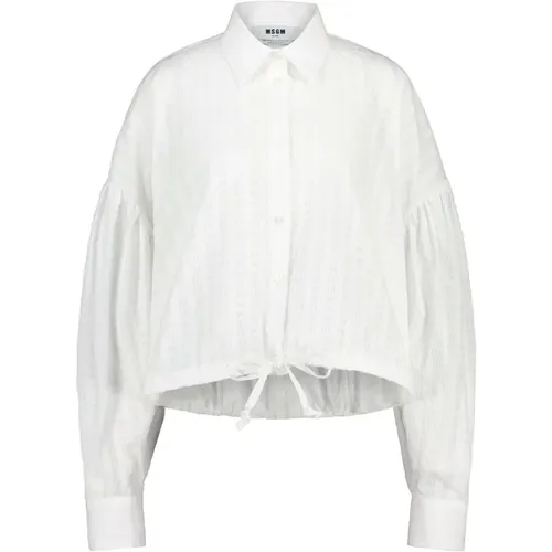 Bluse in besonderer Stoffstruktur , Damen, Größe: 2XS - MSGM - Modalova