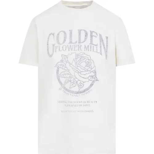 Heritage White T-Shirt für Frauen - Golden Goose - Modalova