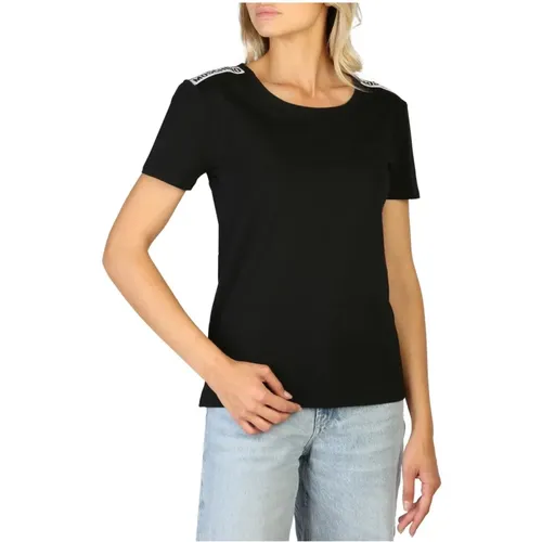 Damen T-Shirt in einfarbiger Farbe , Damen, Größe: XS - Moschino - Modalova